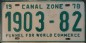 Nummernschilder / Kfz-Kennzeichen Panama 1978 1970er Canal Zone ???
