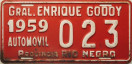 Nummernschilder / Kfz-Kennzeichen Argentinien 1959 1950er Rio Negro, General Enrique Godoy, Patagonia