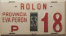 Nummernschilder / Kfz-Kennzeichen Argentinien 1953 1950er La Pampa, Rolon
