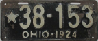 Nummernschilder / Kfz-Kennzeichen USA 1924 1920er Ohio OH