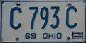 Nummernschilder / Kfz-Kennzeichen USA 1969 1960er Ohio OH
