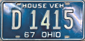 Nummernschilder / Kfz-Kennzeichen USA 1967 1960er Ohio OH