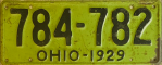 Nummernschilder / Kfz-Kennzeichen USA 1929 1920er Ohio OH